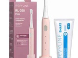 Розовая звуковая щетка Revyline RL050 + зубная паста Smart